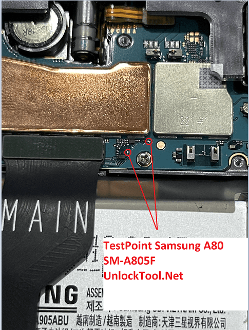 Samsung Galaxy A80 Test Point / EDL Point